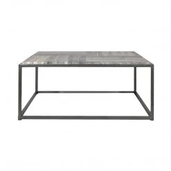 MOES SQUARE STRIATED GREY MARBLE TOP COFFEE TABLE