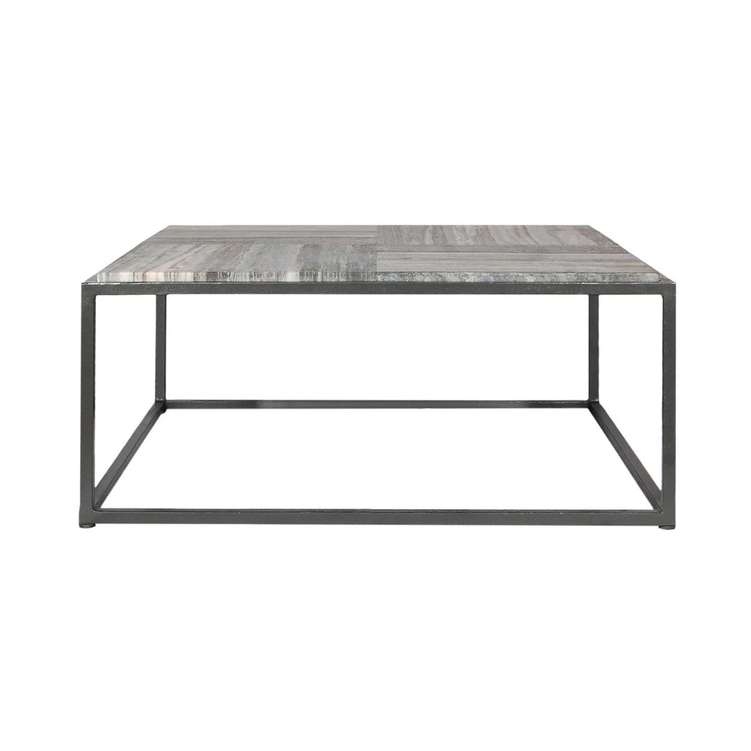 MOES SQUARE STRIATED GREY MARBLE TOP COFFEE TABLE 1 MOES SQUARE STRIATED GREY MARBLE TOP COFFEE TABLE
