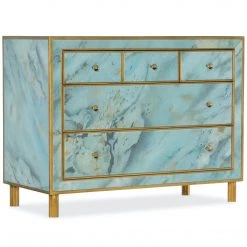 HOOKER SORRELL SKY BLUE FIVE DRAWER CHEST