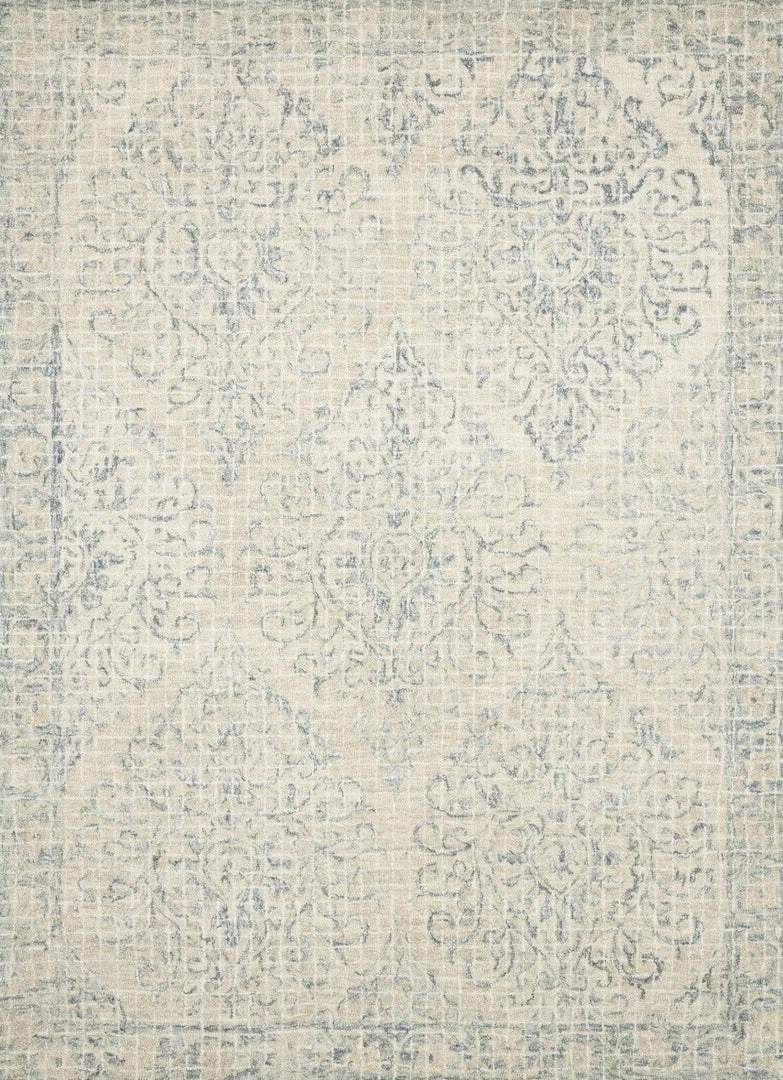 LOLOI TATUM WOOL RUG: CREAM, SKY BLUE 1 LOLOI TATUM WOOL RUG: CREAM, SKY BLUE