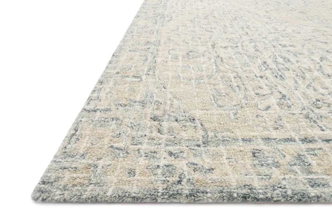 LOLOI TATUM WOOL RUG: CREAM, SKY BLUE 2 LOLOI TATUM WOOL RUG: CREAM, SKY BLUE