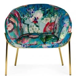 VIG Living Room TROPICAL PRINT VELVET ACCENT CHAIR