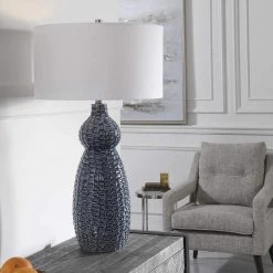 UTTERMOST Lighting TUVA BLUE GLAZE CERAMIC TABLE LAMP
