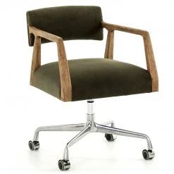 FOUR HANDS TYLER DESK CHAIR: LODEN GREEN VELVET Office
