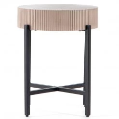 FOUR HANDS Furniture JOLENE OUTDOOR TAUPE CONCRETE SIDE TABLE
