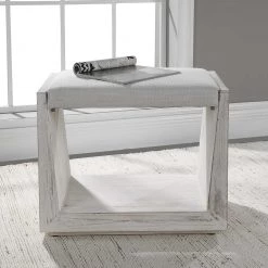 UTTERMOST Furniture WHITE SANDS SMALL BENCH 8 UTTERMOST Furniture WHITE SANDS SMALL BENCH