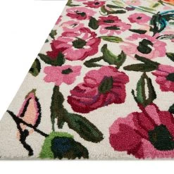 LOLOI WILD BLOOM WOOL RUG: IVORY MULTI
