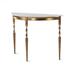 UTTERMOST ZELLA MARBLE TOP DEMILUNE CONSOLE