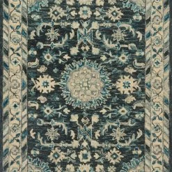 LOLOI ZHARAH 02 HOOKED WOOL RUG: TEAL