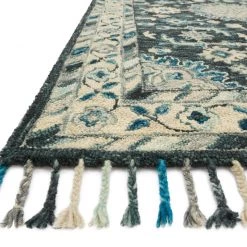 LOLOI ZHARAH 02 HOOKED WOOL RUG: TEAL