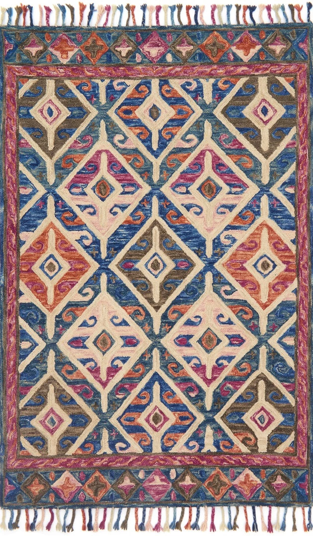 LOLOI ZHARAH 04 HOOKED WOOL RUG: TWILIGHT MULTI 1 LOLOI ZHARAH 04 HOOKED WOOL RUG: TWILIGHT MULTI