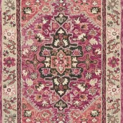 LOLOI ZHARAH 05 HOOKED WOOL RUG: RASPBERRY