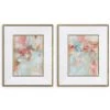 UTTERMOST "A TOUCH OF BLUSH & ROSEWOOD" GLASS FRAMED ART | SET OF 2