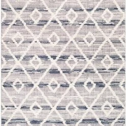 SURYA ABBI GRAY + NAVY DIAMOND TEXTURED PILE RUG
