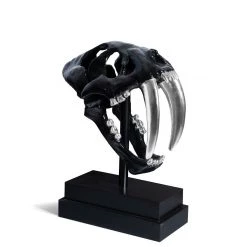 PHILLIPS COLLECTION SABER TOOTH SKULL SCULPTURE: BLACK, SILVER Pillows + Decor