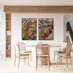 L ART Wall Art "ABSTRACT ON ANTIQUE NO.6" CANVAS ART