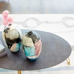 CYAN Pillows + Decor ABSTRACT SPRING PAINTED CERAMIC VASE