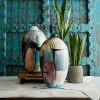 CYAN Pillows + Decor ABSTRACT SPRING PAINTED CERAMIC VASE