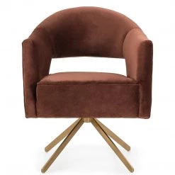 The Design-Tap Sales 20 FOUR HANDS ADARA AUBURN VELVET SWIVEL CHAIR Furniture