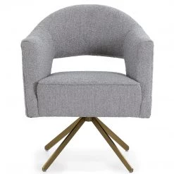 FOUR HANDS ADARA KNOLL DOVE BOUCLE SWIVEL CHAIR