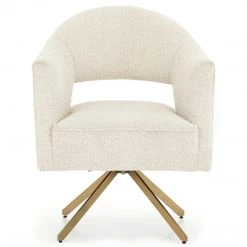FOUR HANDS Furniture ADARA KNOLL NATURAL BOUCLE SWIVEL CHAIR