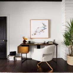 FOUR HANDS Furniture ADARA KNOLL NATURAL BOUCLE SWIVEL CHAIR