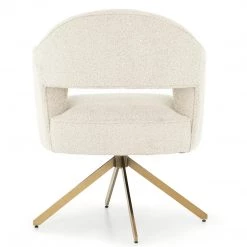 FOUR HANDS Furniture ADARA KNOLL NATURAL BOUCLE SWIVEL CHAIR