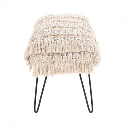 SURYA ADILAH HAND WOVEN FRINGE BENCH Furniture