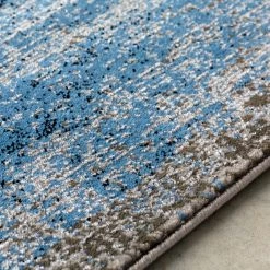 SURYA DAMON RUG: INDIGO, ASH