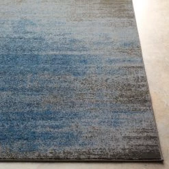 SURYA DAMON RUG: INDIGO, ASH