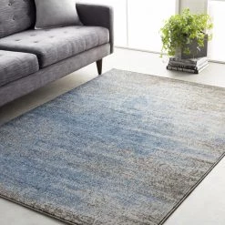 SURYA DAMON RUG: INDIGO, ASH