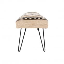 SURYA ADOBE COTTON KILIM BENCH: LIGHT CAMEL