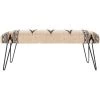 SURYA ADOBE COTTON KILIM BENCH: LIGHT CAMEL