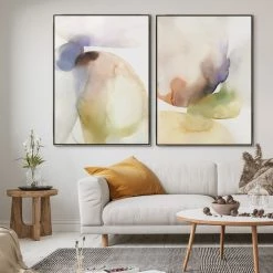 L ART Wall Art "AFTERGLOW I" METALLIC GOLD EMBELLISHED CANVAS ART