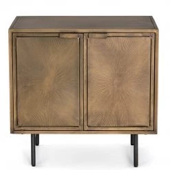FOUR HANDS AGED BRASS SUNBURST NIGHTSTAND Furniture