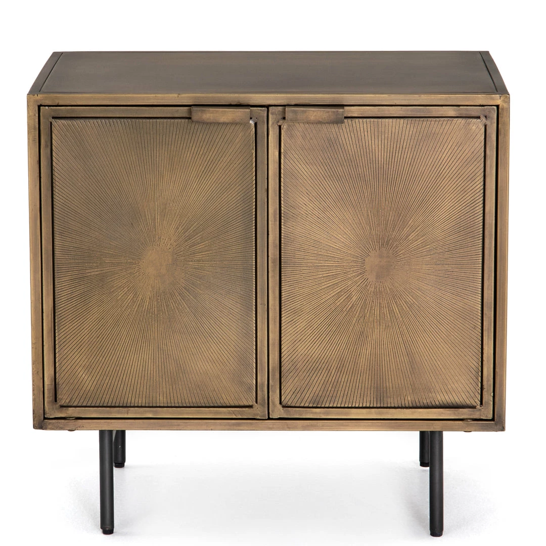 FOUR HANDS AGED BRASS SUNBURST NIGHTSTAND Furniture 1 FOUR HANDS AGED BRASS SUNBURST NIGHTSTAND Furniture