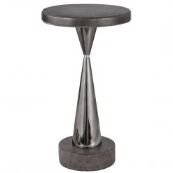 UTTERMOST AGED CONCRETE + BLACK NICKEL ACCENT TABLE Furniture