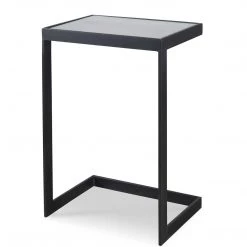 UTTERMOST Furniture AGED IRON MIRROR TOP C-TABLE