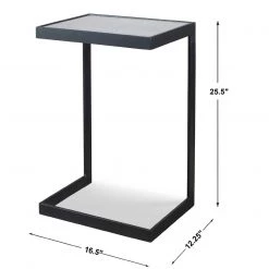 UTTERMOST Furniture AGED IRON MIRROR TOP C-TABLE 11 UTTERMOST Furniture AGED IRON MIRROR TOP C-TABLE