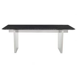 NUEVO Kitchen + Dining AIDEN BLACK MARBLE + STEEL DINING TABLE | 6.5'
