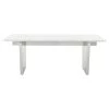 NUEVO AIDEN WHITE MARBLE + STEEL DINING TABLE | 6.5'