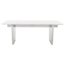 NUEVO AIDEN WHITE MARBLE + STEEL DINING TABLE | 6.5'