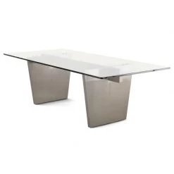 NUEVO Kitchen + Dining AIDEN GLASS TOP DINING TABLE