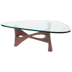 NUEVO AKIRO WALNUT + GLASS TOP COFFEE TABLE Living Room