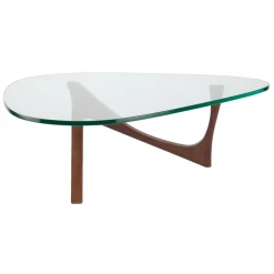 NUEVO AKIRO WALNUT + GLASS TOP COFFEE TABLE Living Room