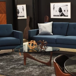 NUEVO AKIRO WALNUT + GLASS TOP COFFEE TABLE Living Room