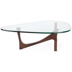 NUEVO AKIRO WALNUT + GLASS TOP COFFEE TABLE Living Room