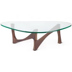 NUEVO AKIRO WALNUT + GLASS TOP COFFEE TABLE Living Room