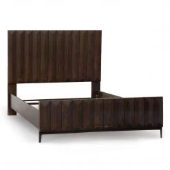 DOVETAIL Bedroom ALDWELL DARK WOOD PANEL BED