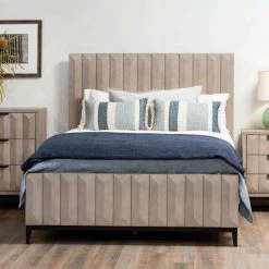DOVETAIL ALDWELL GREY WASH PANEL BED